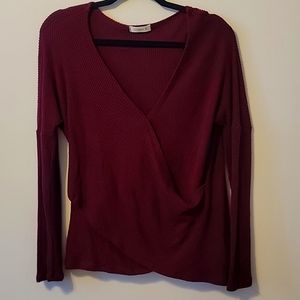 Maroon Faux Wrap Shirt Size Large. Very comfy!